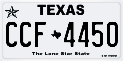 TX license plate CCF4450