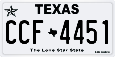 TX license plate CCF4451