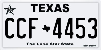 TX license plate CCF4453