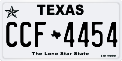 TX license plate CCF4454