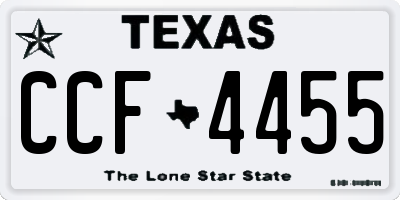 TX license plate CCF4455