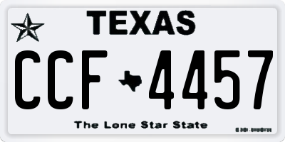 TX license plate CCF4457