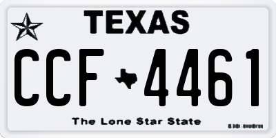 TX license plate CCF4461