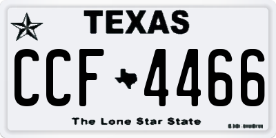 TX license plate CCF4466