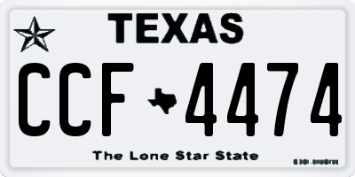 TX license plate CCF4474
