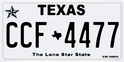 TX license plate CCF4477
