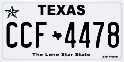TX license plate CCF4478
