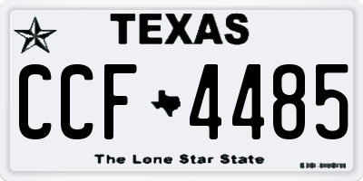 TX license plate CCF4485