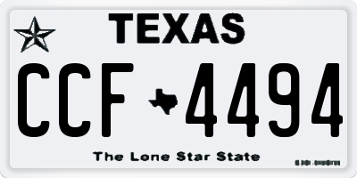 TX license plate CCF4494