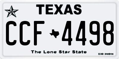 TX license plate CCF4498