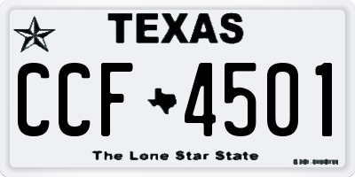 TX license plate CCF4501