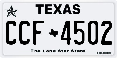 TX license plate CCF4502