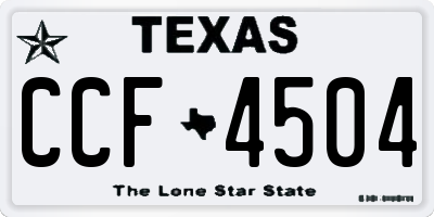 TX license plate CCF4504