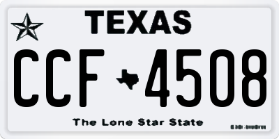 TX license plate CCF4508