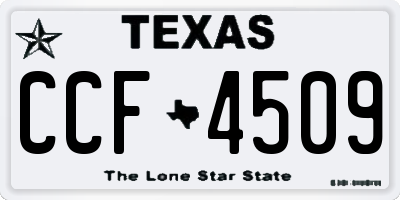 TX license plate CCF4509