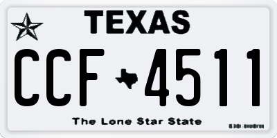 TX license plate CCF4511