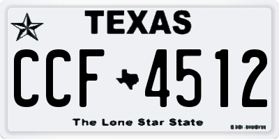 TX license plate CCF4512