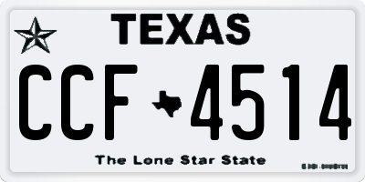 TX license plate CCF4514