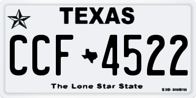 TX license plate CCF4522