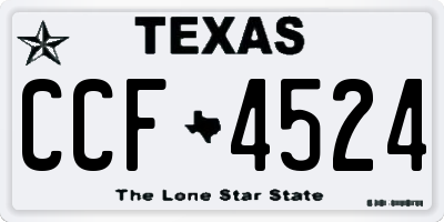 TX license plate CCF4524