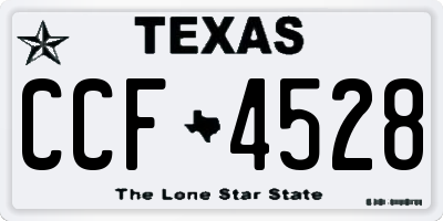 TX license plate CCF4528