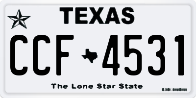 TX license plate CCF4531