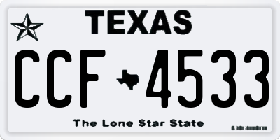 TX license plate CCF4533