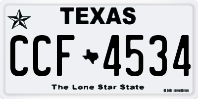 TX license plate CCF4534