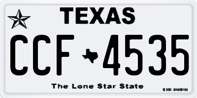 TX license plate CCF4535