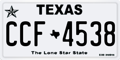 TX license plate CCF4538
