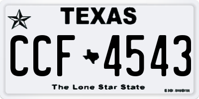 TX license plate CCF4543