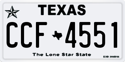 TX license plate CCF4551