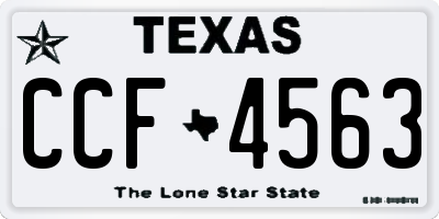 TX license plate CCF4563