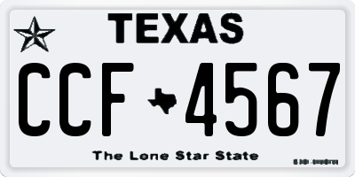 TX license plate CCF4567