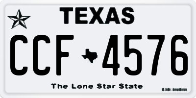 TX license plate CCF4576