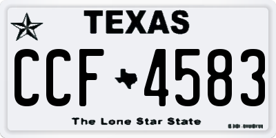 TX license plate CCF4583