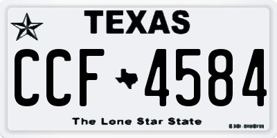 TX license plate CCF4584