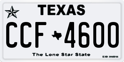 TX license plate CCF4600