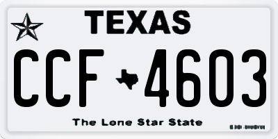TX license plate CCF4603