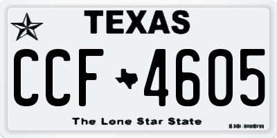 TX license plate CCF4605
