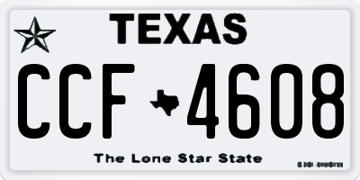 TX license plate CCF4608