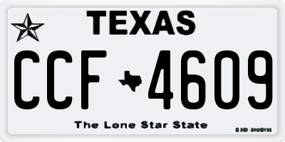 TX license plate CCF4609