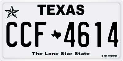 TX license plate CCF4614