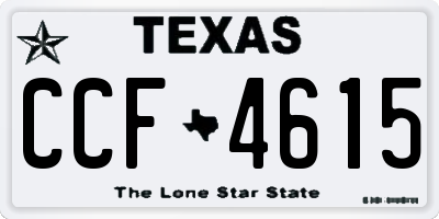 TX license plate CCF4615