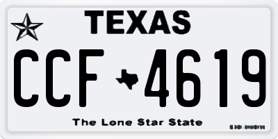 TX license plate CCF4619