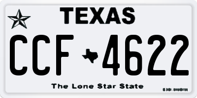 TX license plate CCF4622