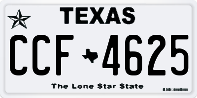TX license plate CCF4625
