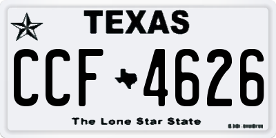 TX license plate CCF4626