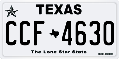 TX license plate CCF4630