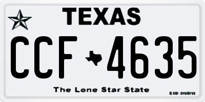TX license plate CCF4635